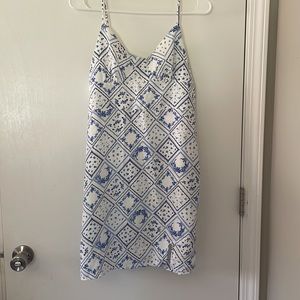 New Altar'd State White/Blue Floral large   Dress